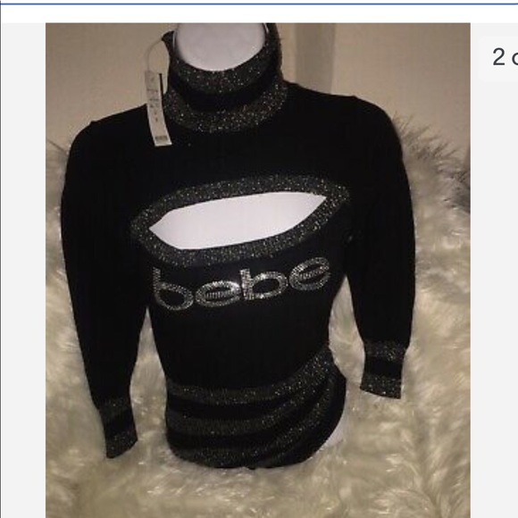 Bebe Limited Edition Form  Logo sweater top - Picture 2 of 2